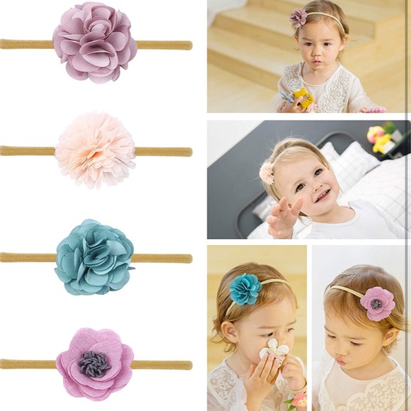 10 Pcs Baby Girl Headbands Flowers - Picture 3 of 6
